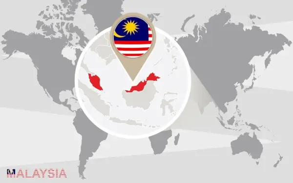 تم تسليط الضوء على ماليزيا على خريطة العالم بمؤشر بألوان العلم الماليزي