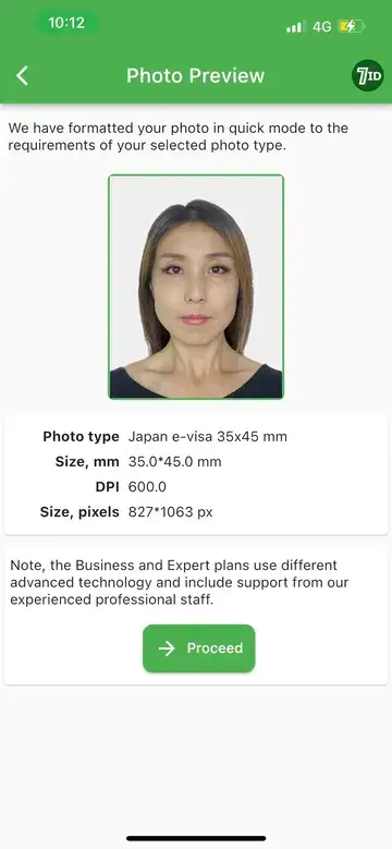 7ID App：日本签证照片示例