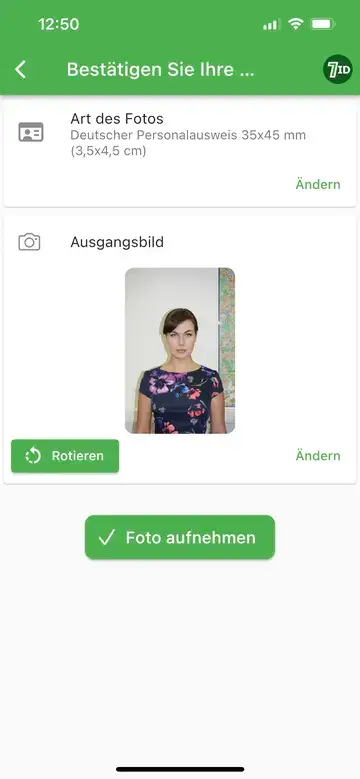 7ID-app: Editor for tysk pasfotostørrelse