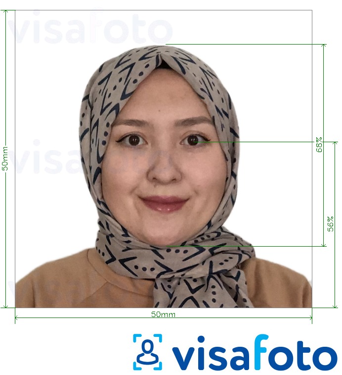 مع مواصفات الحجم الدقيقة جواز سفر أفغانستان 5x5 سم (50 × 50 مم) مثال على صورة لـ 