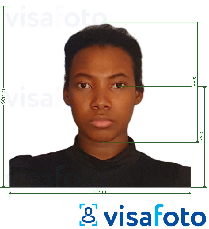 مع مواصفات الحجم الدقيقة بربادوس جواز سفر 5x5 سم مثال على صورة لـ 