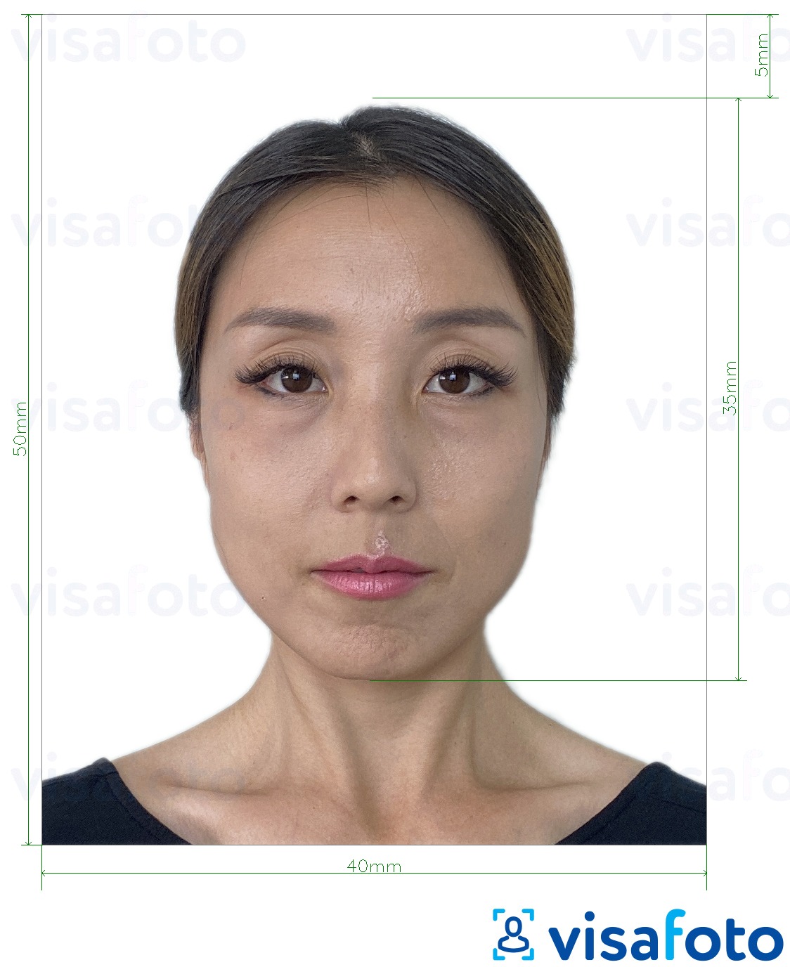 مع مواصفات الحجم الدقيقة هونغ كونغ جواز السفر 40x50 مم (4x5 سم) مثال على صورة لـ 
