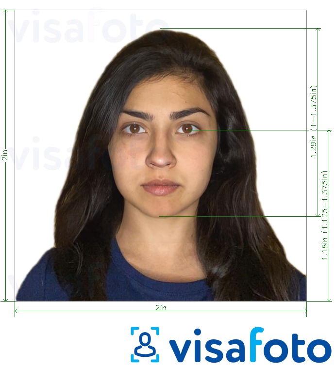 مع مواصفات الحجم الدقيقة جواز سفر إسرائيل 5 × 5 سم ، (2 × 2 بوصة ، 51 × 51 مم) مثال على صورة لـ 