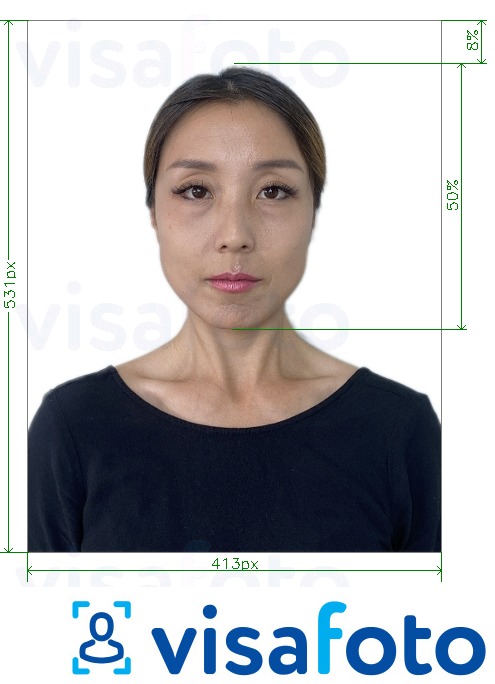 مع مواصفات الحجم الدقيقة جواز سفر كوريا على الانترنت مثال على صورة لـ 