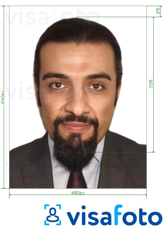 مع مواصفات الحجم الدقيقة بطاقة الهوية السعودية أبشر 640 × 480 بكسل مثال على صورة لـ 