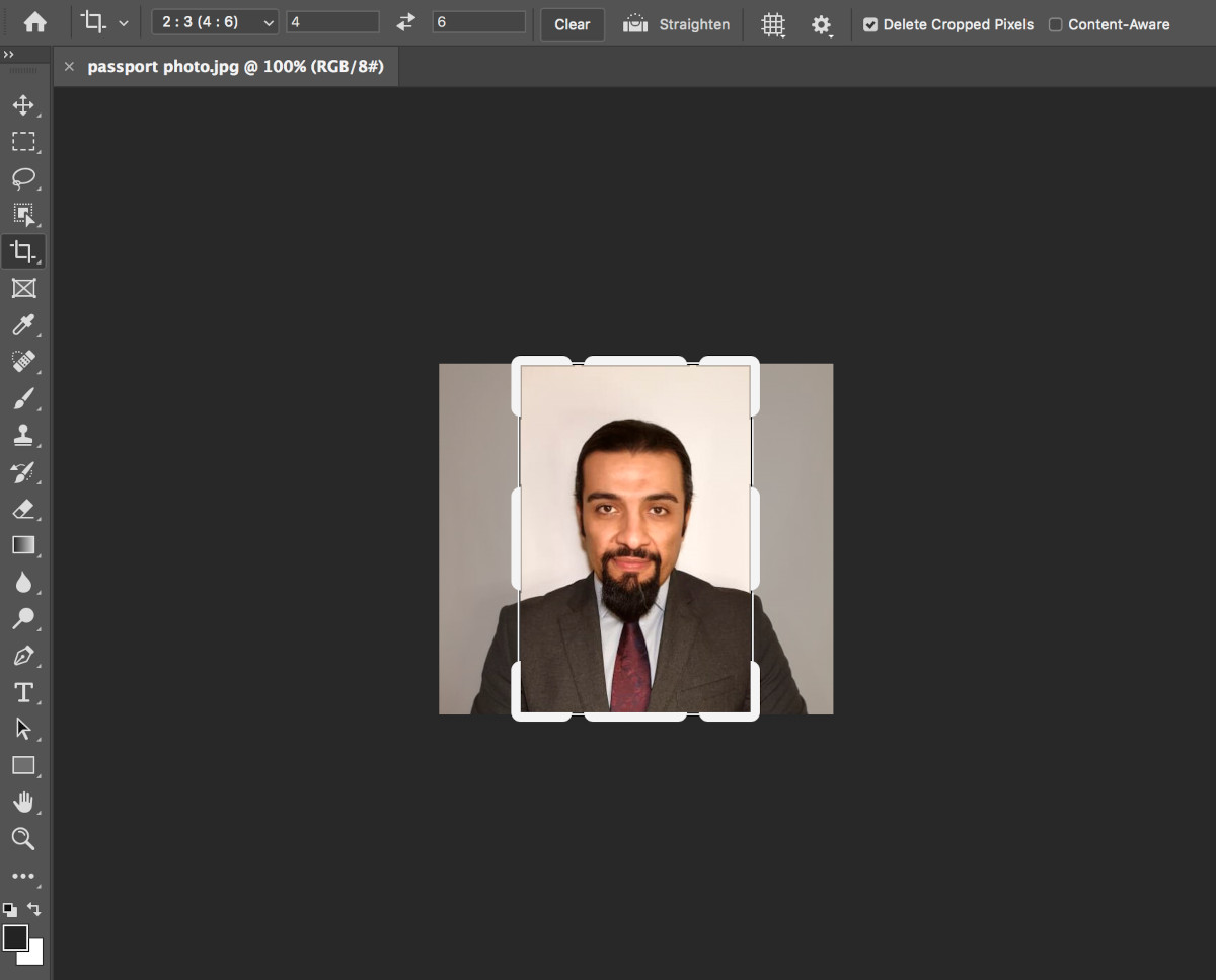 كيفية اقتصاص صورة جواز سفر دولة الإمارات العربية المتحدة في برنامج فوتوشوب